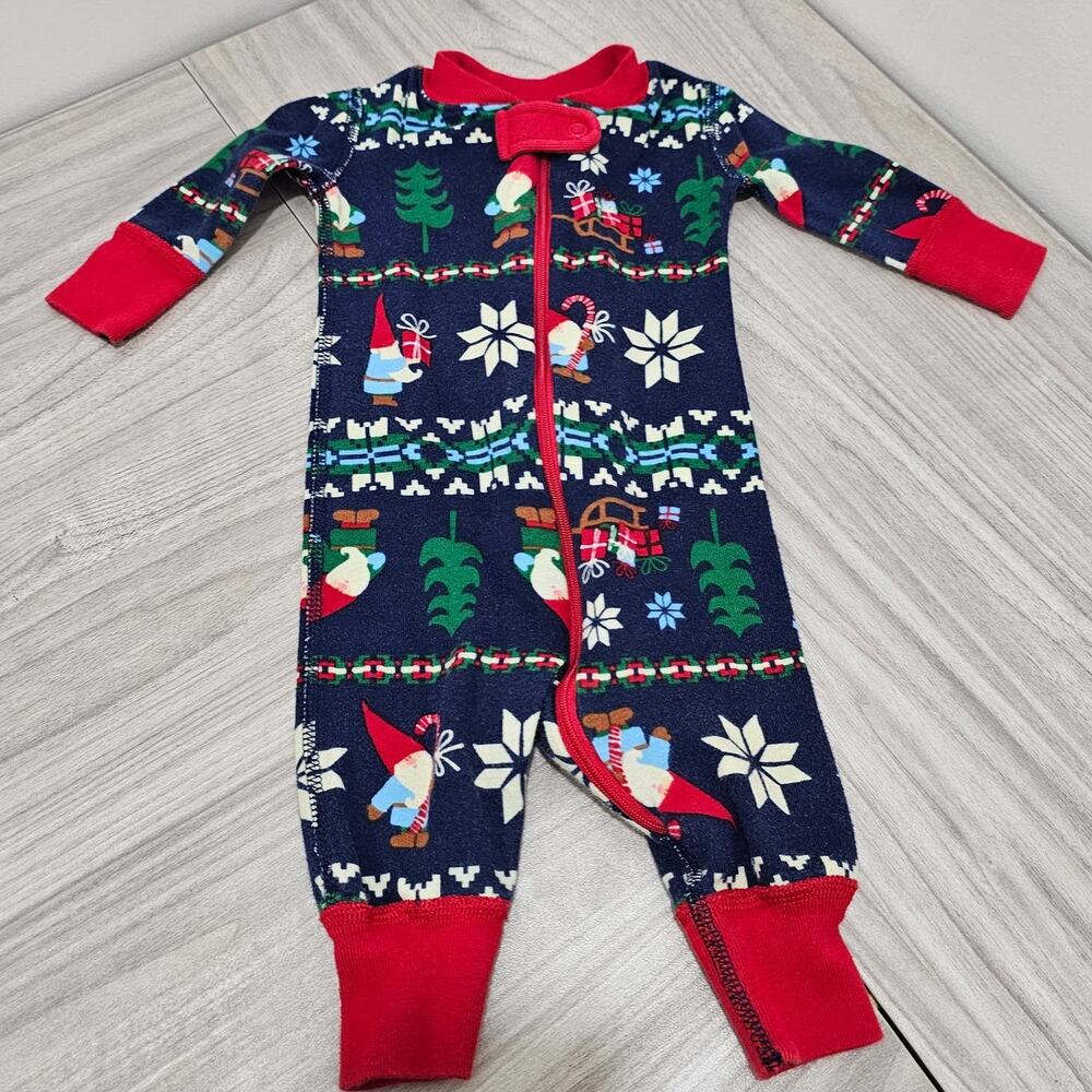 Hanna Andersson Gnome Sweet Gnome Sleeper Pajama Zipper infnat baby 0 3 months